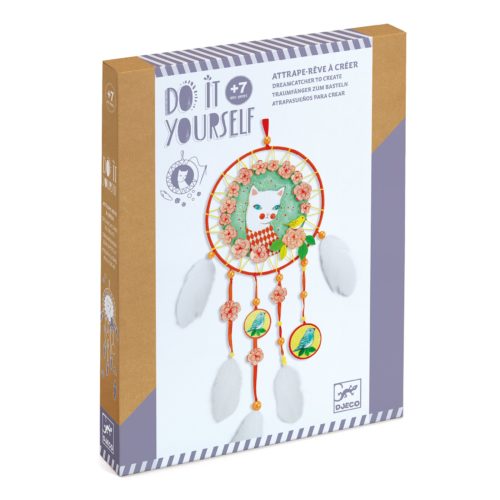 יצירה DIY לוכד חלומות חתול
