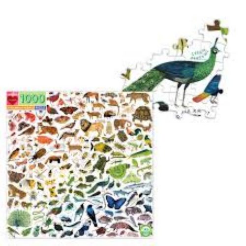 ⁦פאזל 1000 חלקים חיות בצבעי הקשת⁩ – תמונה ⁦2⁩