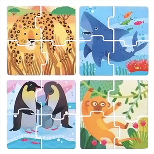⁦רביעיית פאזלים של 4 חלקים- חיות⁩ – תמונה ⁦2⁩