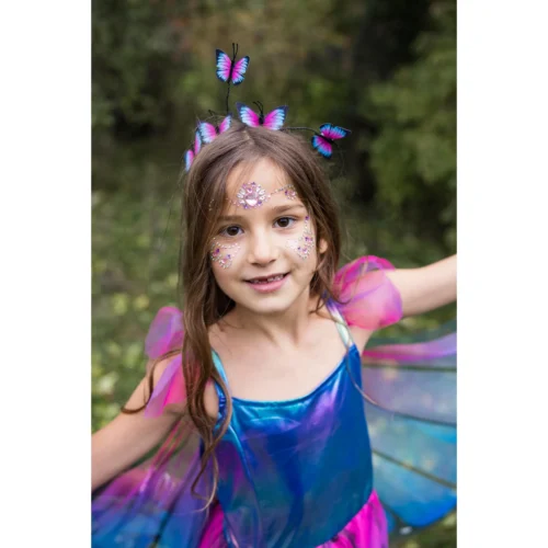 ⁦שמלת פרפר כחולה מסתובבת + קשת וכנפיים⁩ – תמונה ⁦6⁩