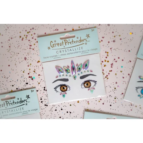 מדבקות קריסטל לפנים חד קרן ורוד